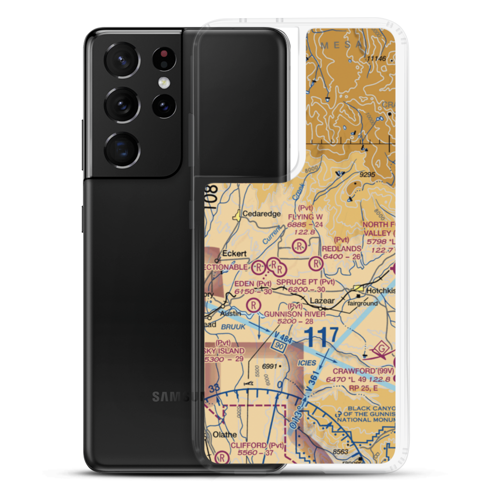 Flying W Ranch Airport (CO20) VFR Sectional Samsung Case Samsung Galaxy S21 Ultra model shown
