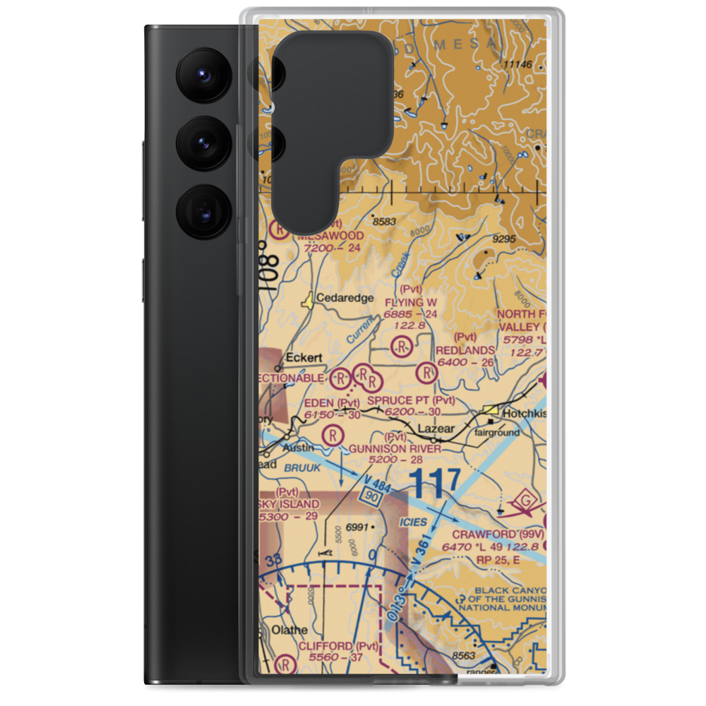 Flying W Ranch Airport (CO20) VFR Sectional Samsung Case Samsung Galaxy S22 Ultra model shown
