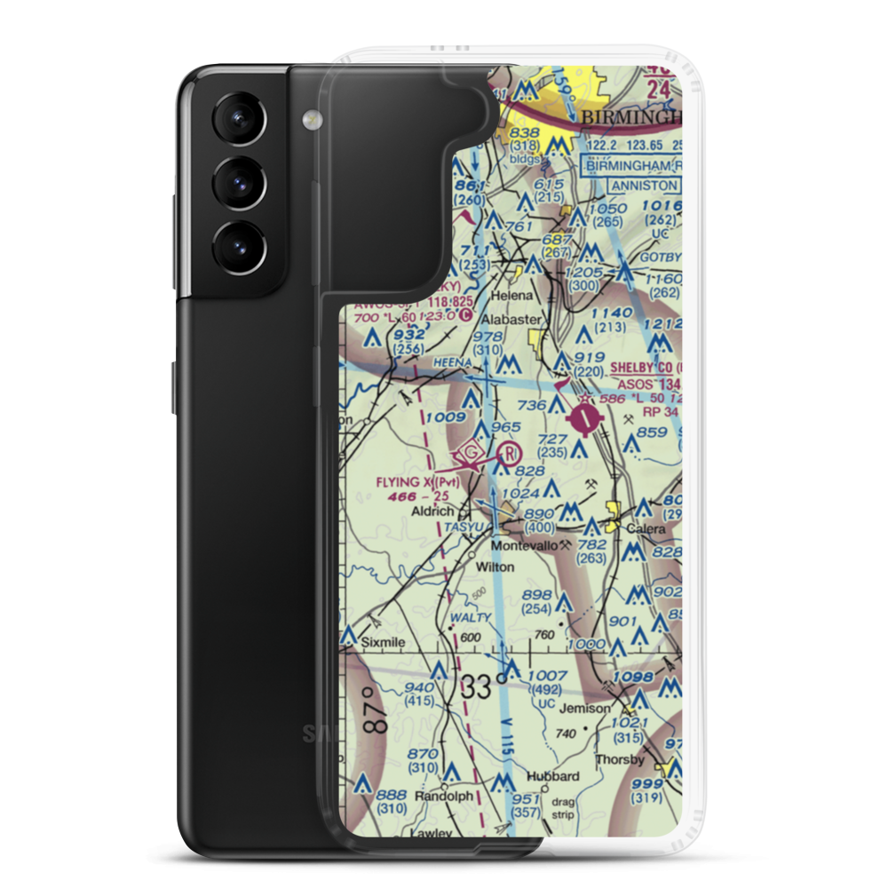 Flying X Ranch Airport (5AL3) VFR Sectional Samsung Case Samsung Galaxy S21 Plus model shown