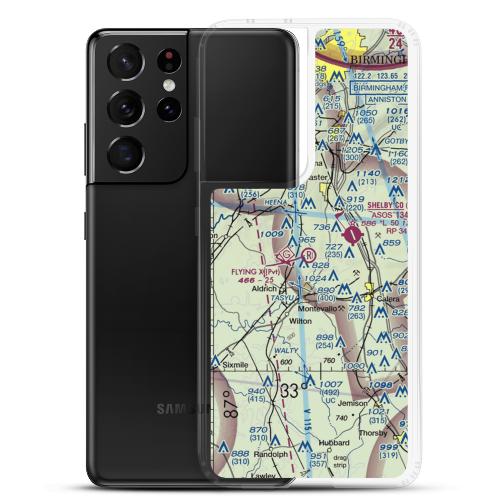 Flying X Ranch Airport (5AL3) VFR Sectional Samsung Case Samsung Galaxy S21 Ultra model shown