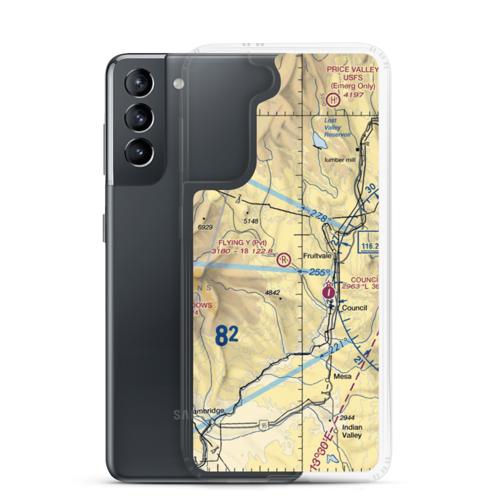 Flying Y Ranch Airport (03ID) VFR Sectional Samsung Case Samsung Galaxy S21 model shown