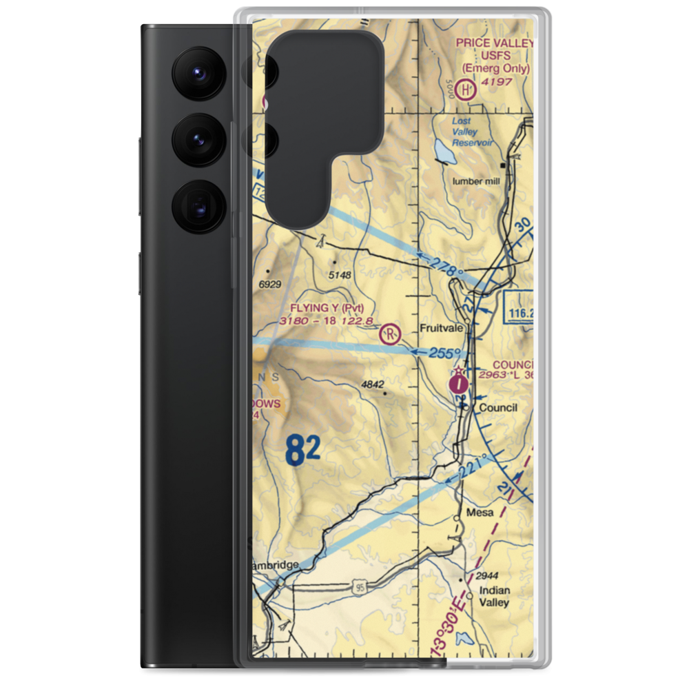 Flying Y Ranch Airport (03ID) VFR Sectional Samsung Case Samsung Galaxy S22 Ultra model shown