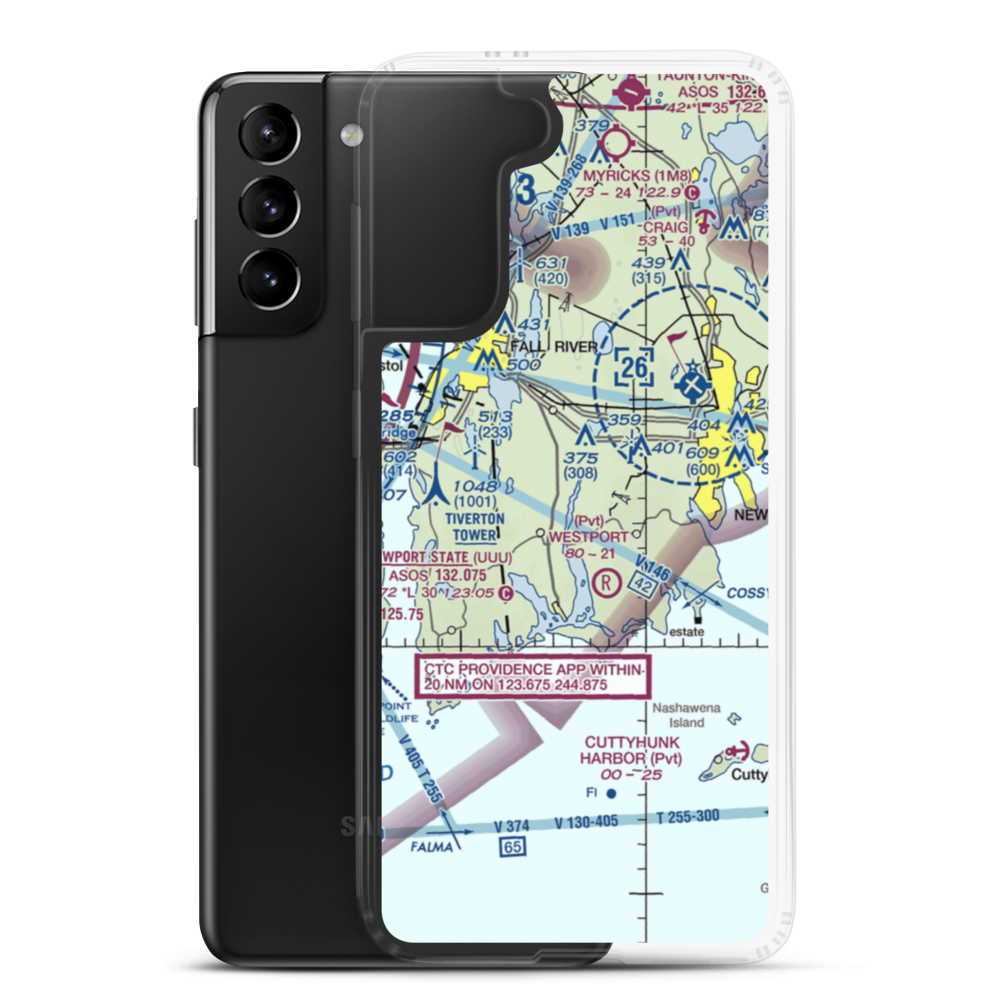 Flynns Noquochoke Seaplane Base (2MA6) VFR Sectional Samsung Case Samsung Galaxy S21 Plus model shown