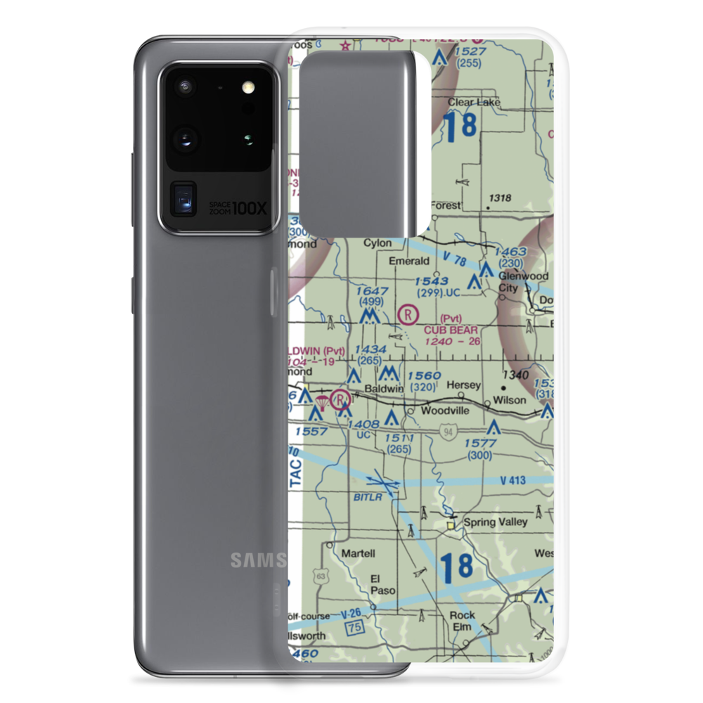 Flyplassen Airport (54WI) VFR Sectional Samsung Case Samsung Galaxy S20 Ultra model shown