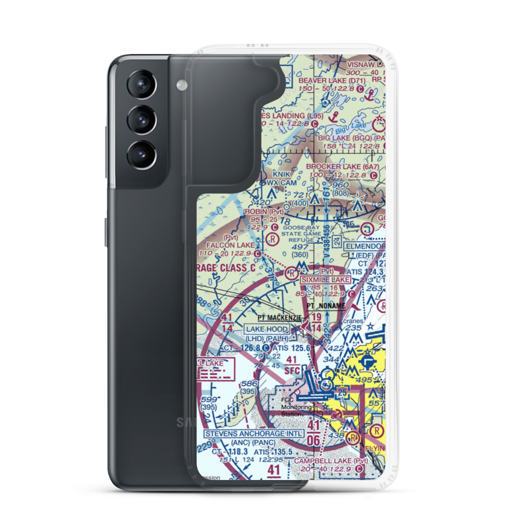 Flyway Farm Airstrip (36AK) VFR Sectional Samsung Case Samsung Galaxy S21 model shown