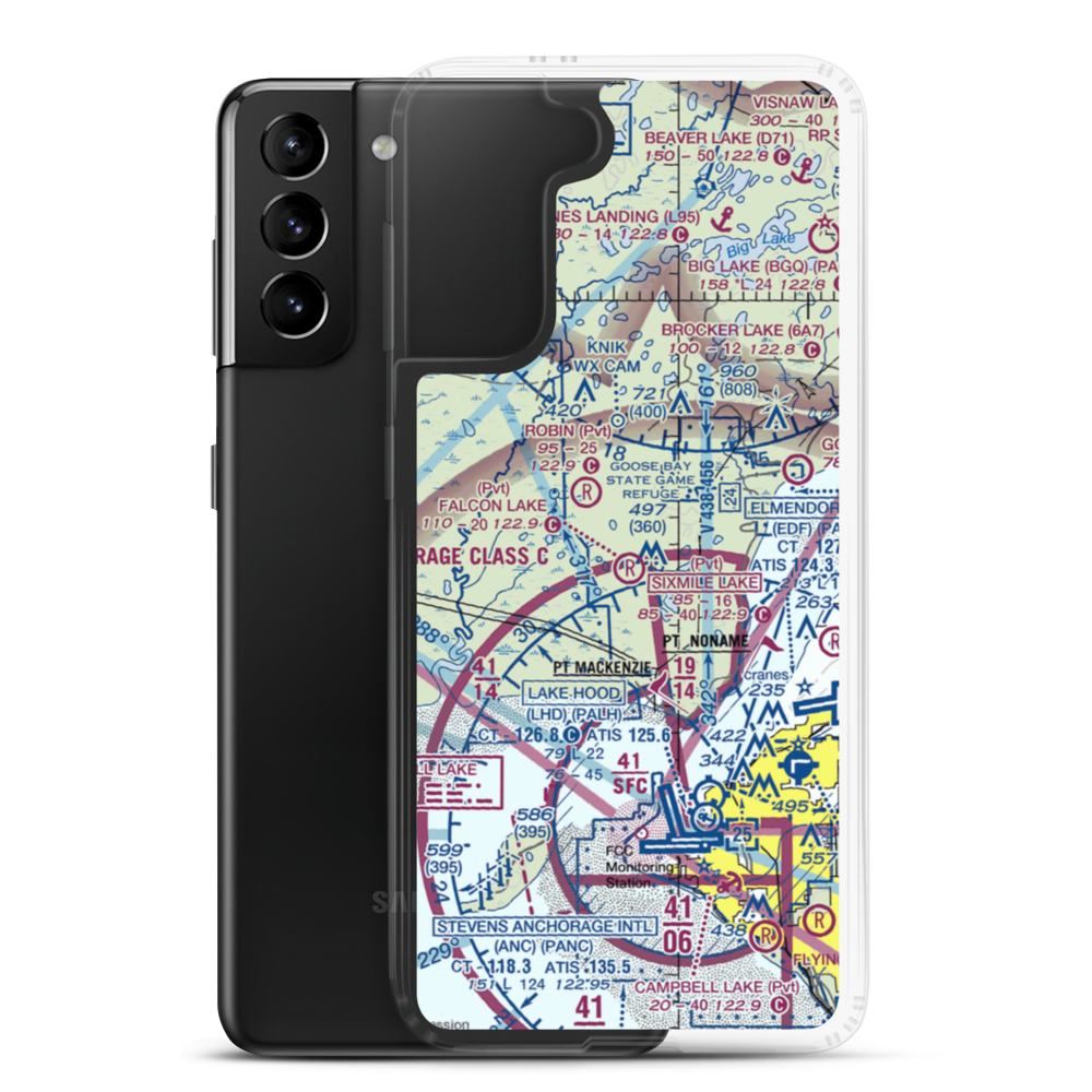 Flyway Farm Airstrip (36AK) VFR Sectional Samsung Case Samsung Galaxy S21 Plus model shown