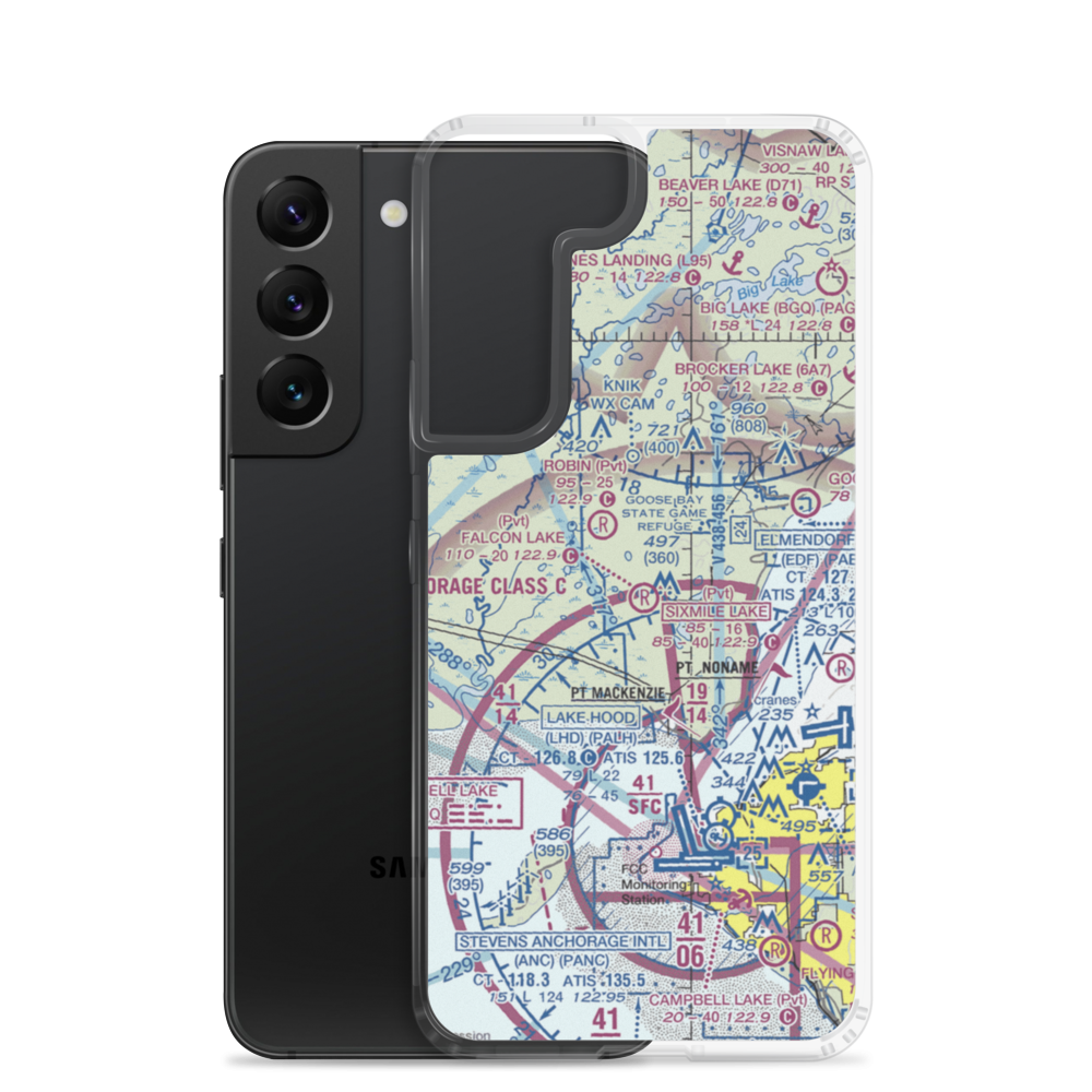 Flyway Farm Airstrip (36AK) VFR Sectional Samsung Case Samsung Galaxy S22 model shown