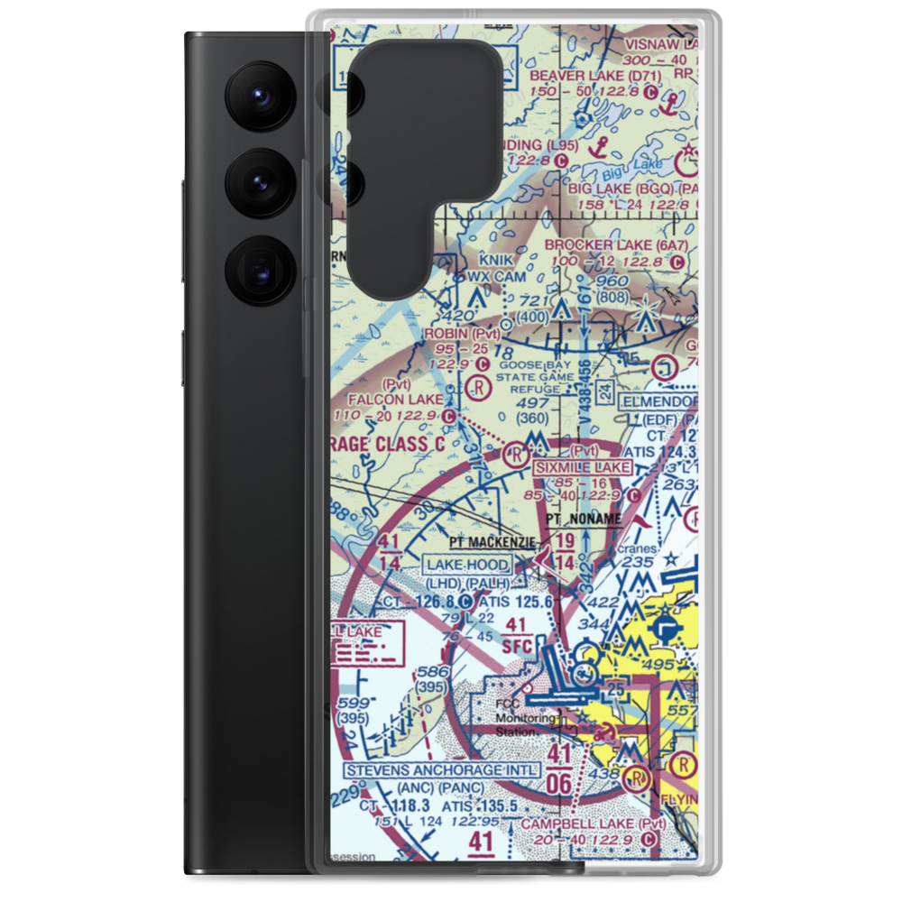 Flyway Farm Airstrip (36AK) VFR Sectional Samsung Case Samsung Galaxy S22 Ultra model shown