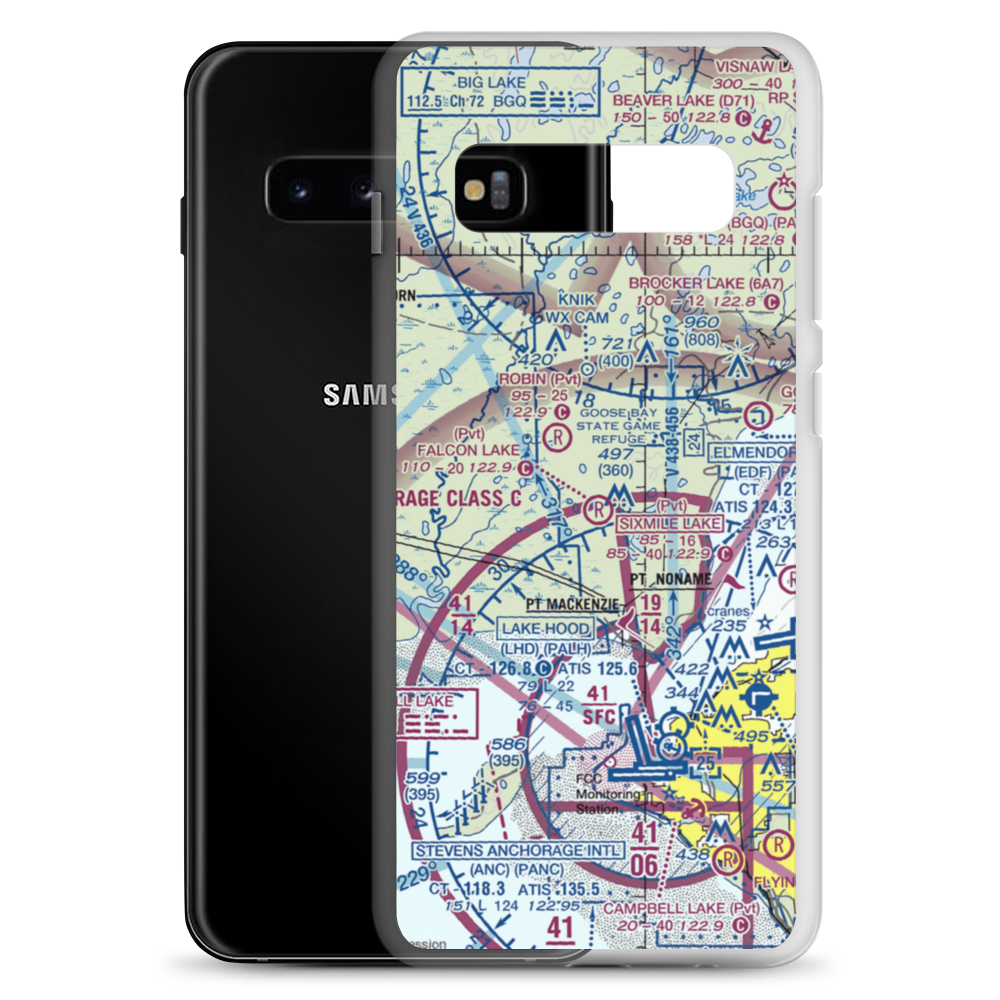 Flyway Farm Airstrip (36AK) VFR Sectional Samsung Case Samsung Galaxy S10+ model shown