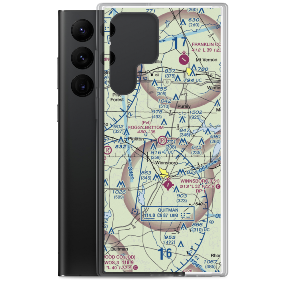 Foggy Bottom Airport (77TE) VFR Sectional Samsung Case Samsung Galaxy S22 Ultra model shown