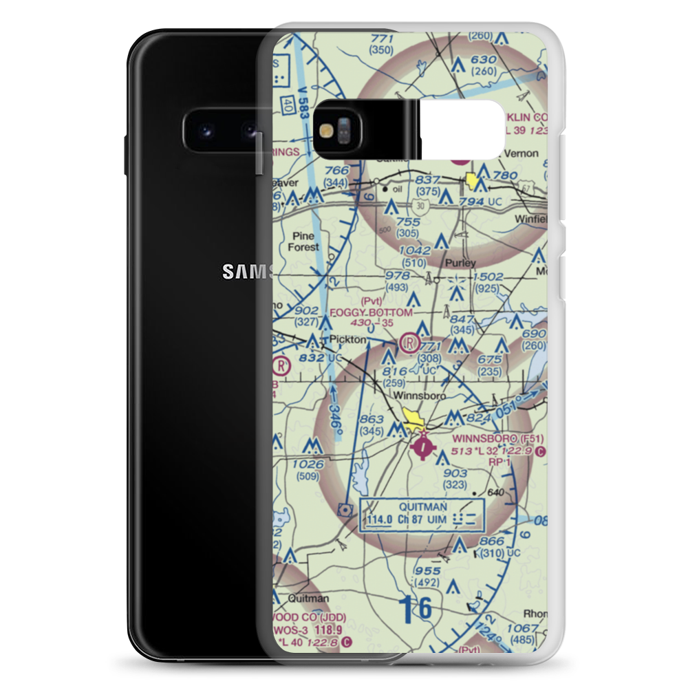 Foggy Bottom Airport (77TE) VFR Sectional Samsung Case Samsung Galaxy S10+ model shown