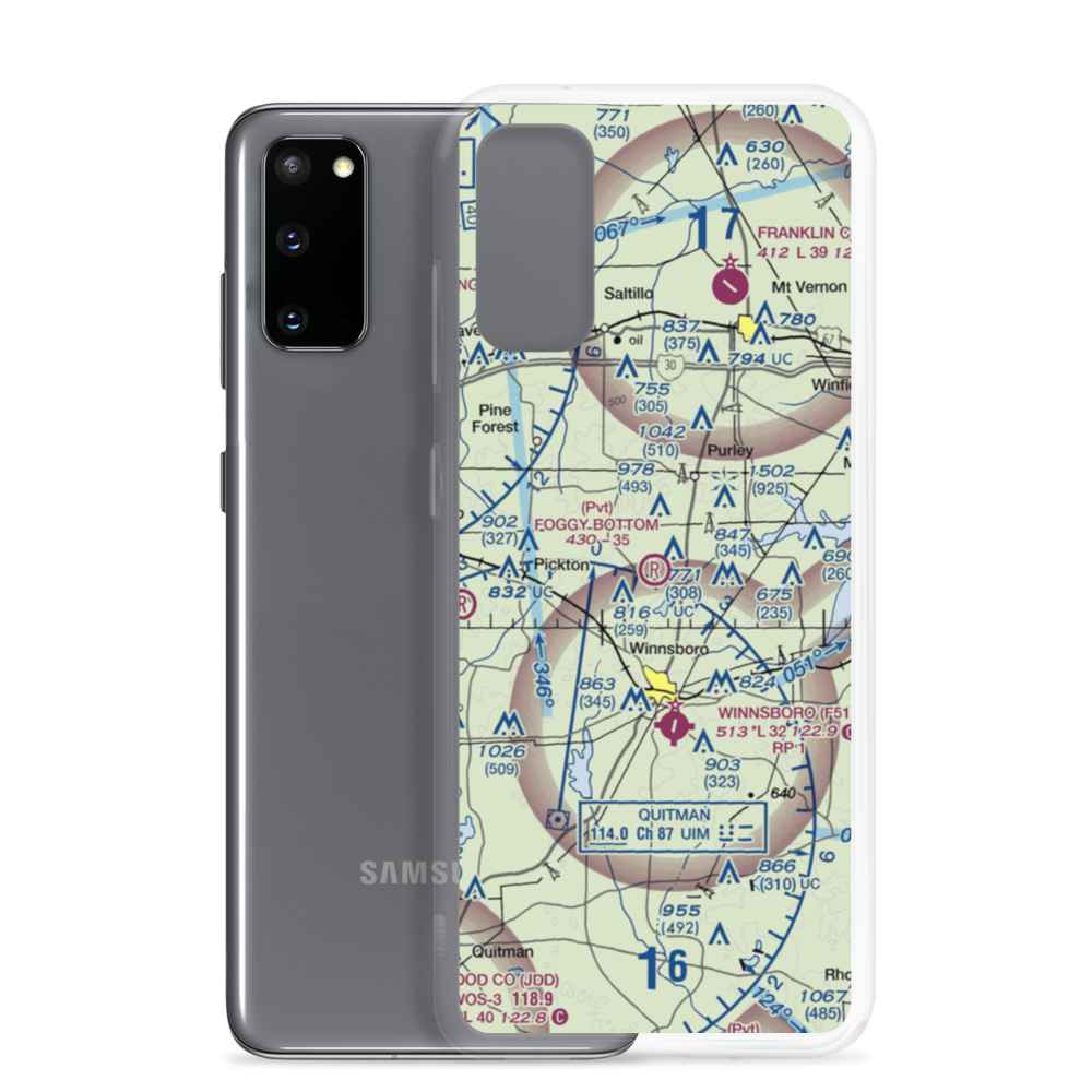 Foggy Bottom Airport (77TE) VFR Sectional Samsung Case Samsung Galaxy S20 model shown