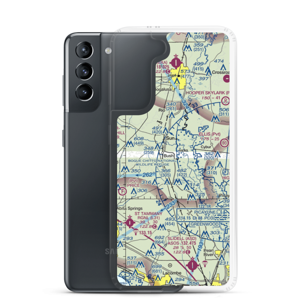 Fokker Field (2LA8) VFR Sectional Samsung Case Samsung Galaxy S21 model shown
