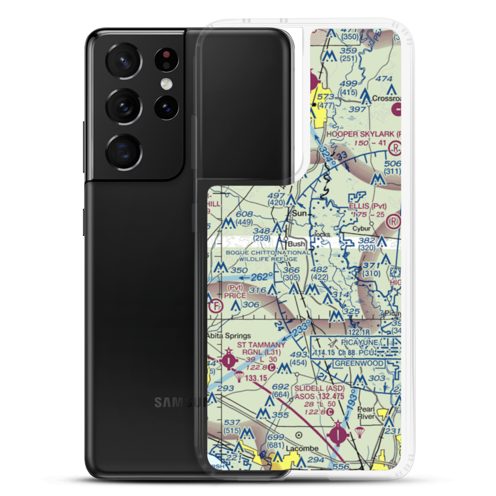 Fokker Field (2LA8) VFR Sectional Samsung Case Samsung Galaxy S21 Ultra model shown