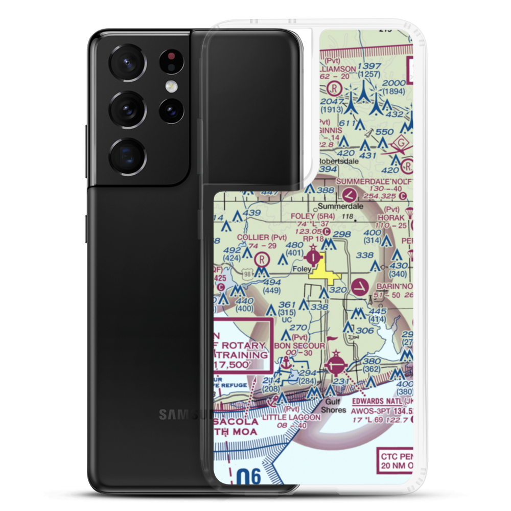 Foley Municipal Airport (5R4) VFR Sectional Samsung Case Samsung Galaxy S21 Ultra model shown