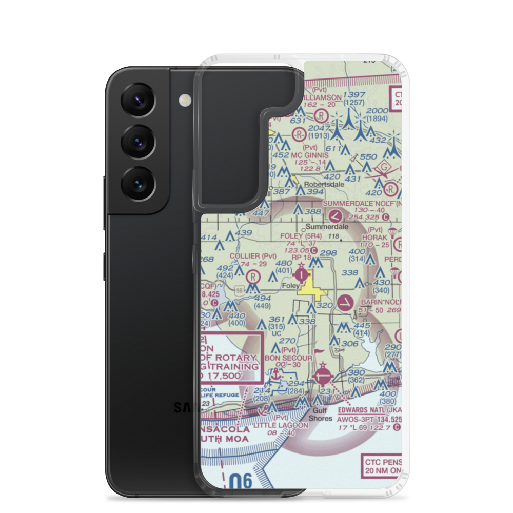 Foley Municipal Airport (5R4) VFR Sectional Samsung Case Samsung Galaxy S22 model shown