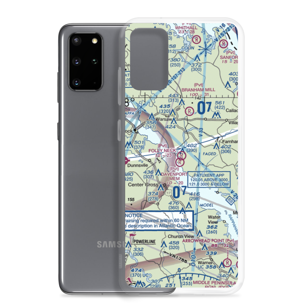 Folly Neck Airport (2VG8) VFR Sectional Samsung Case Samsung Galaxy S20 Plus model shown