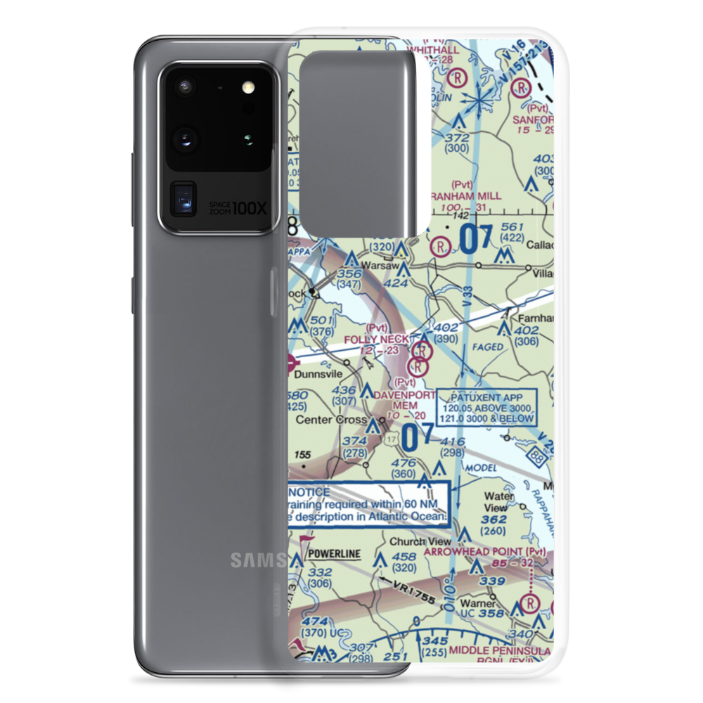 Folly Neck Airport (2VG8) VFR Sectional Samsung Case Samsung Galaxy S20 Ultra model shown