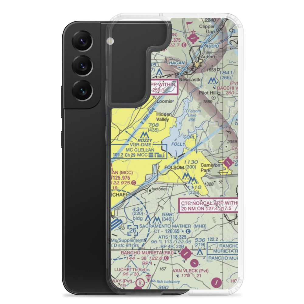 Folsom Lake Seaplane Base (C39) VFR Sectional Samsung Case Samsung Galaxy S22 Plus model shown