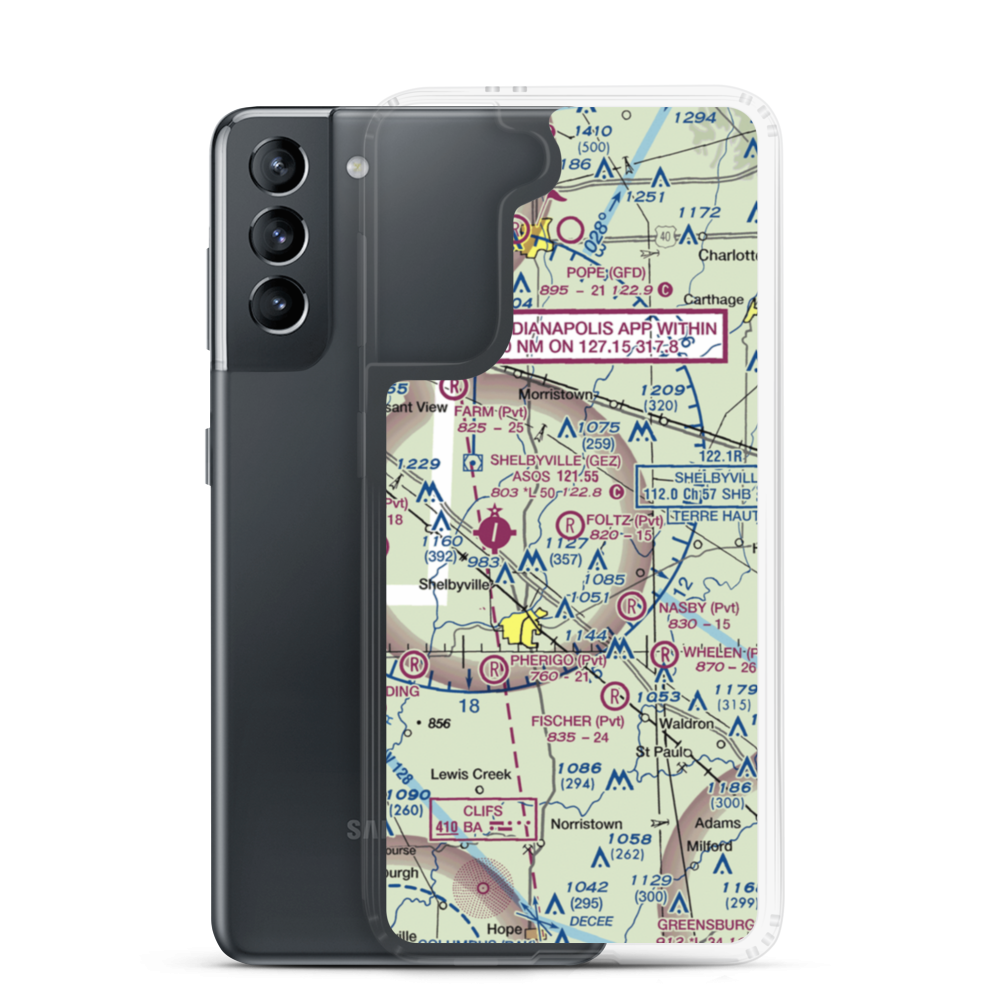 Foltz Farm Airport (93IN) VFR Sectional Samsung Case Samsung Galaxy S21 model shown