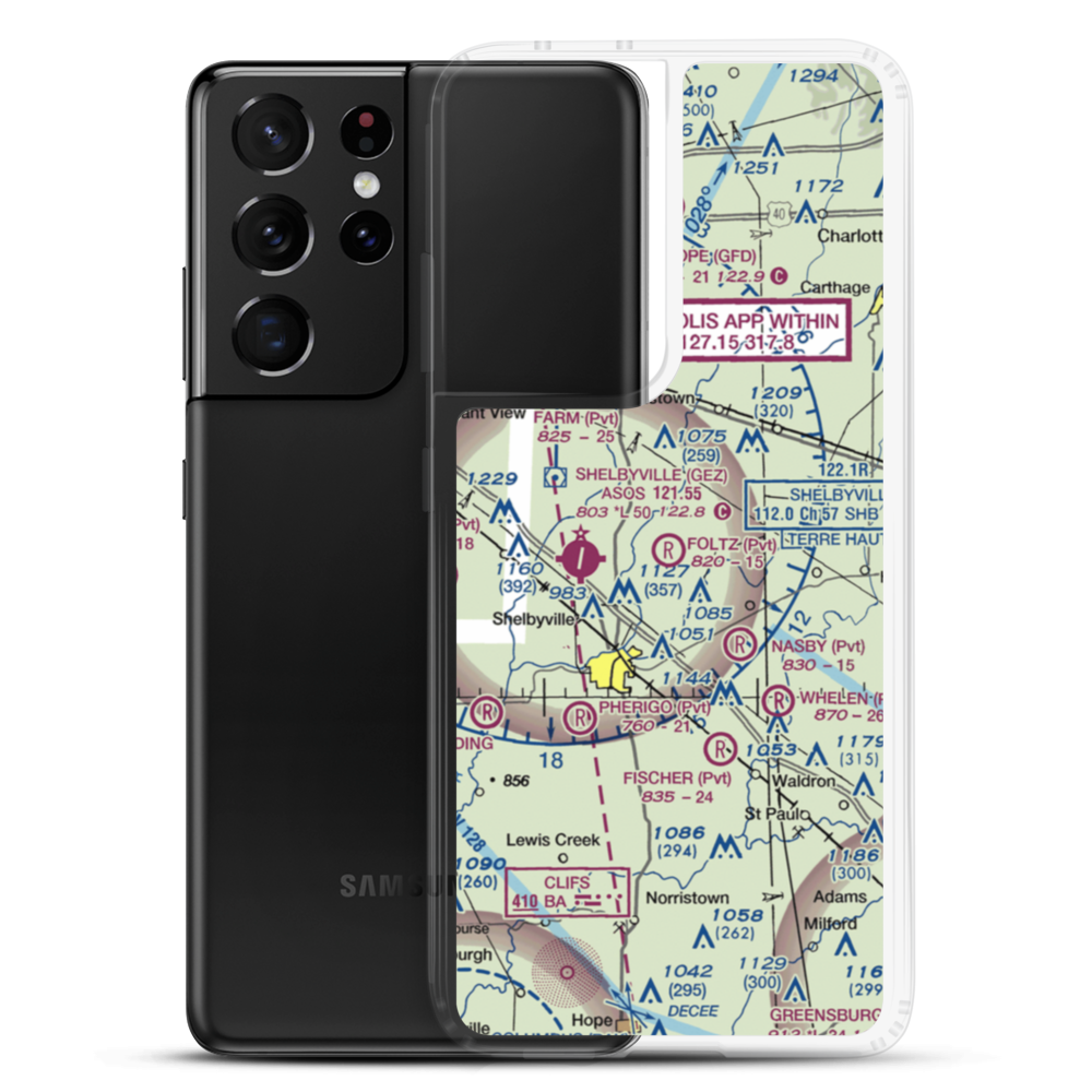 Foltz Farm Airport (93IN) VFR Sectional Samsung Case Samsung Galaxy S21 Ultra model shown