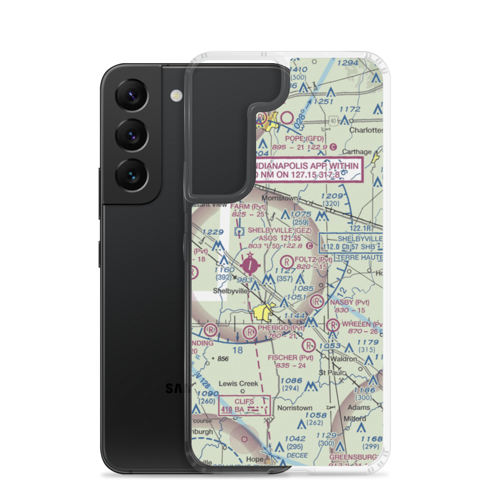 Foltz Farm Airport (93IN) VFR Sectional Samsung Case Samsung Galaxy S22 model shown
