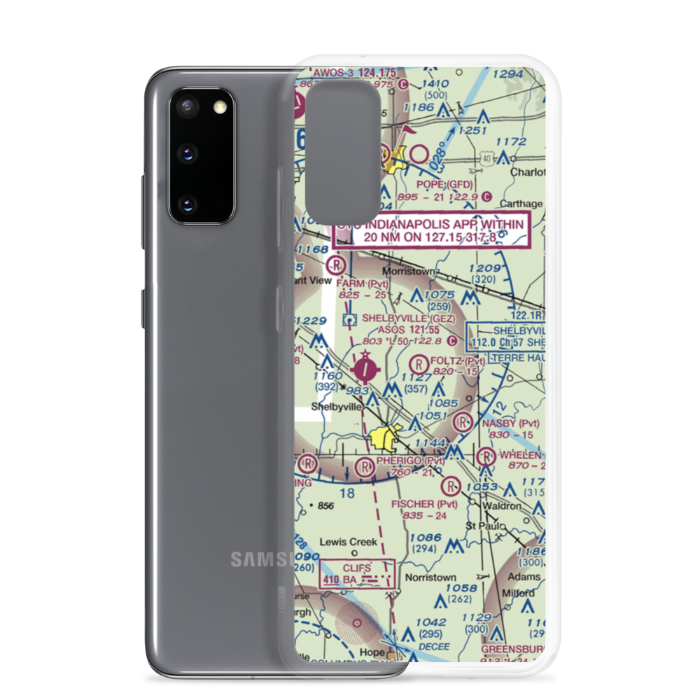 Foltz Farm Airport (93IN) VFR Sectional Samsung Case Samsung Galaxy S20 model shown