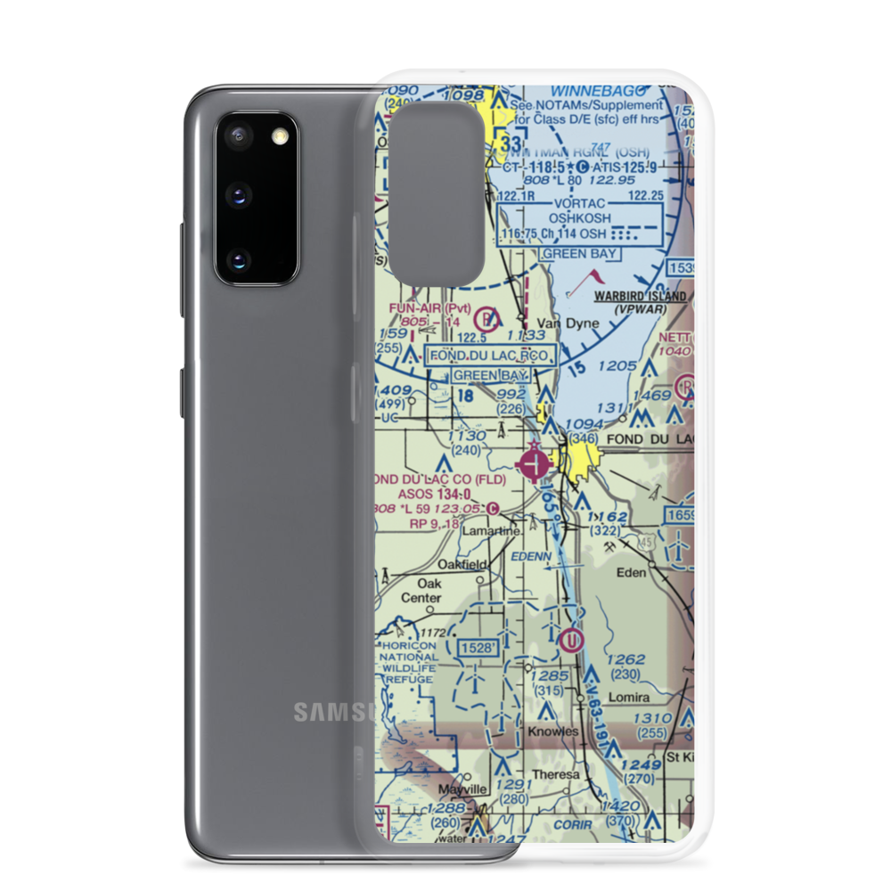 Fond du Lac County Airport (FLD) VFR Sectional Samsung Case Samsung Galaxy S20 model shown