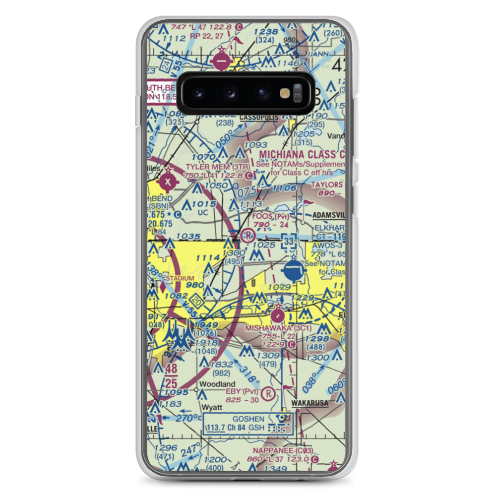 Foos Field (IN82) VFR Sectional Samsung Case Samsung Galaxy S10+ model shown