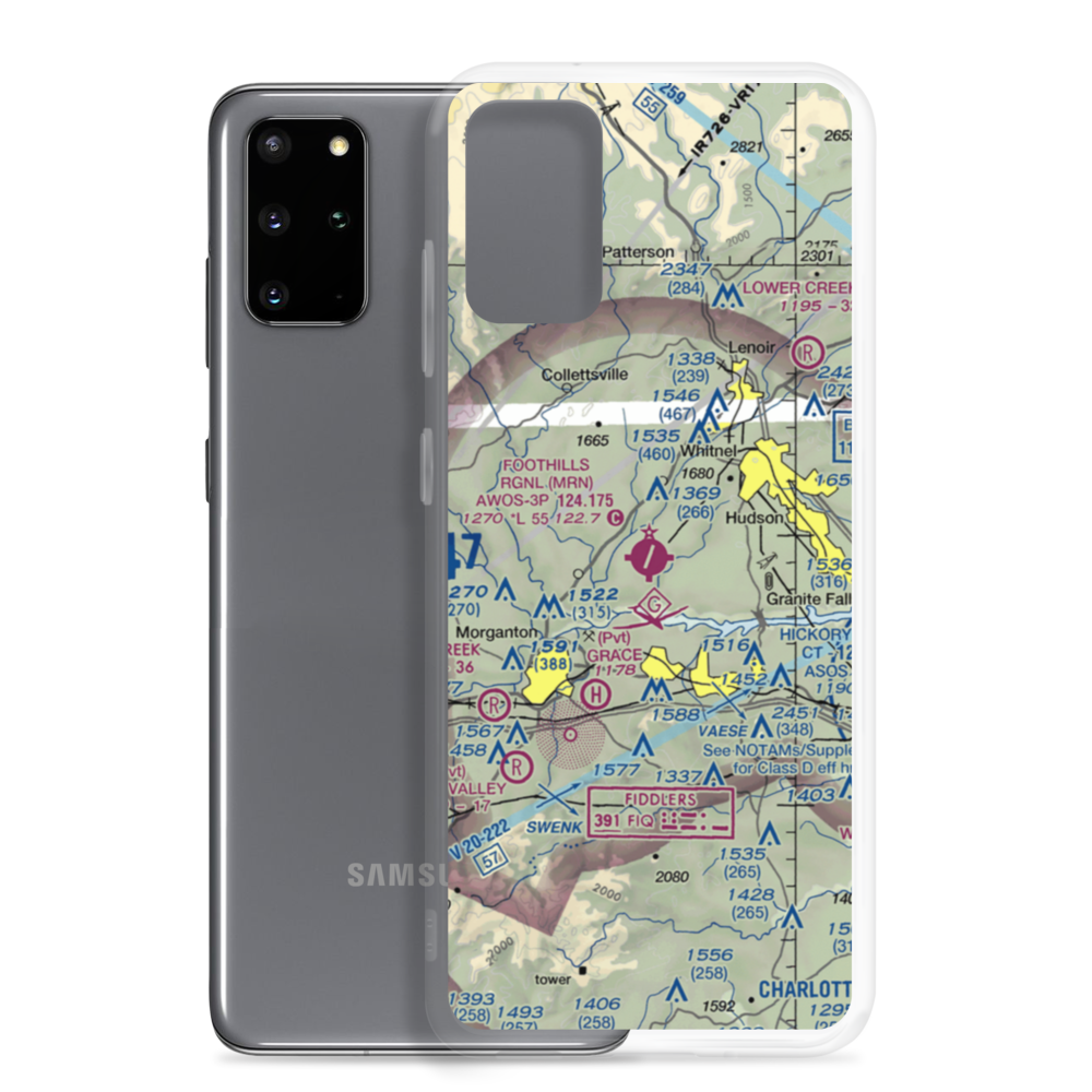 Foothills Regional Airport (MRN) VFR Sectional Samsung Case Samsung Galaxy S20 Plus model shown