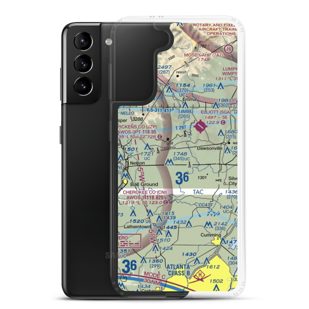 Foothills-Holcomb Airport (GA36) VFR Sectional Samsung Case Samsung Galaxy S21 Plus model shown