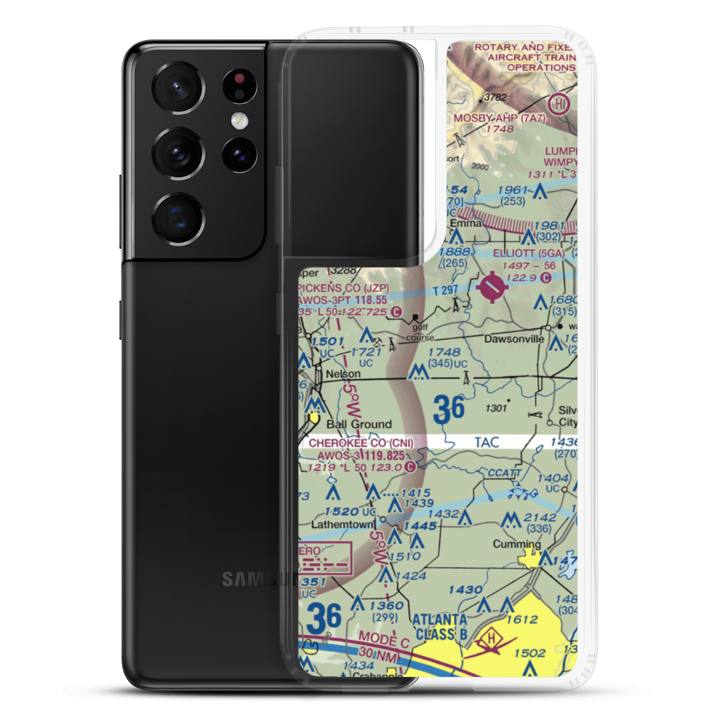 Foothills-Holcomb Airport (GA36) VFR Sectional Samsung Case Samsung Galaxy S21 Ultra model shown