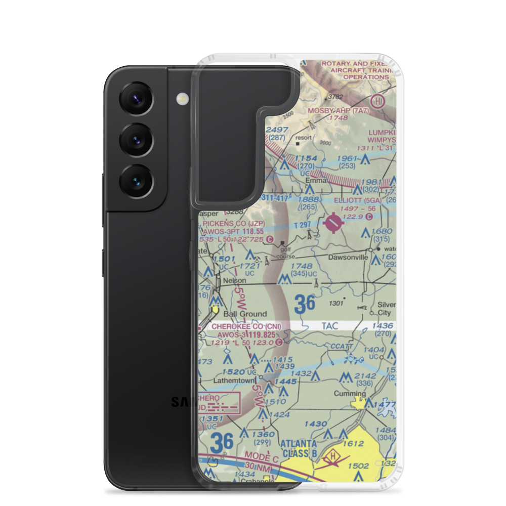 Foothills-Holcomb Airport (GA36) VFR Sectional Samsung Case Samsung Galaxy S22 model shown