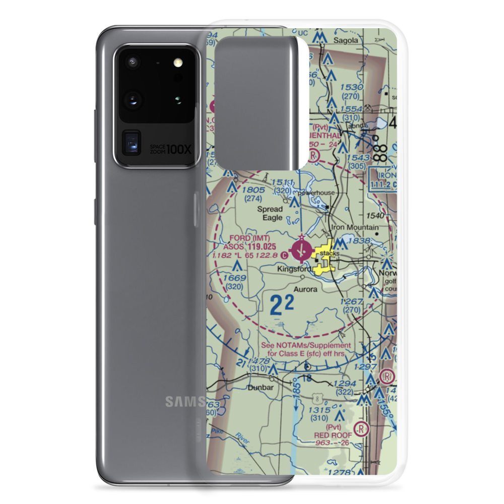 Ford Airport (IMT) VFR Sectional Samsung Case Samsung Galaxy S20 Ultra model shown