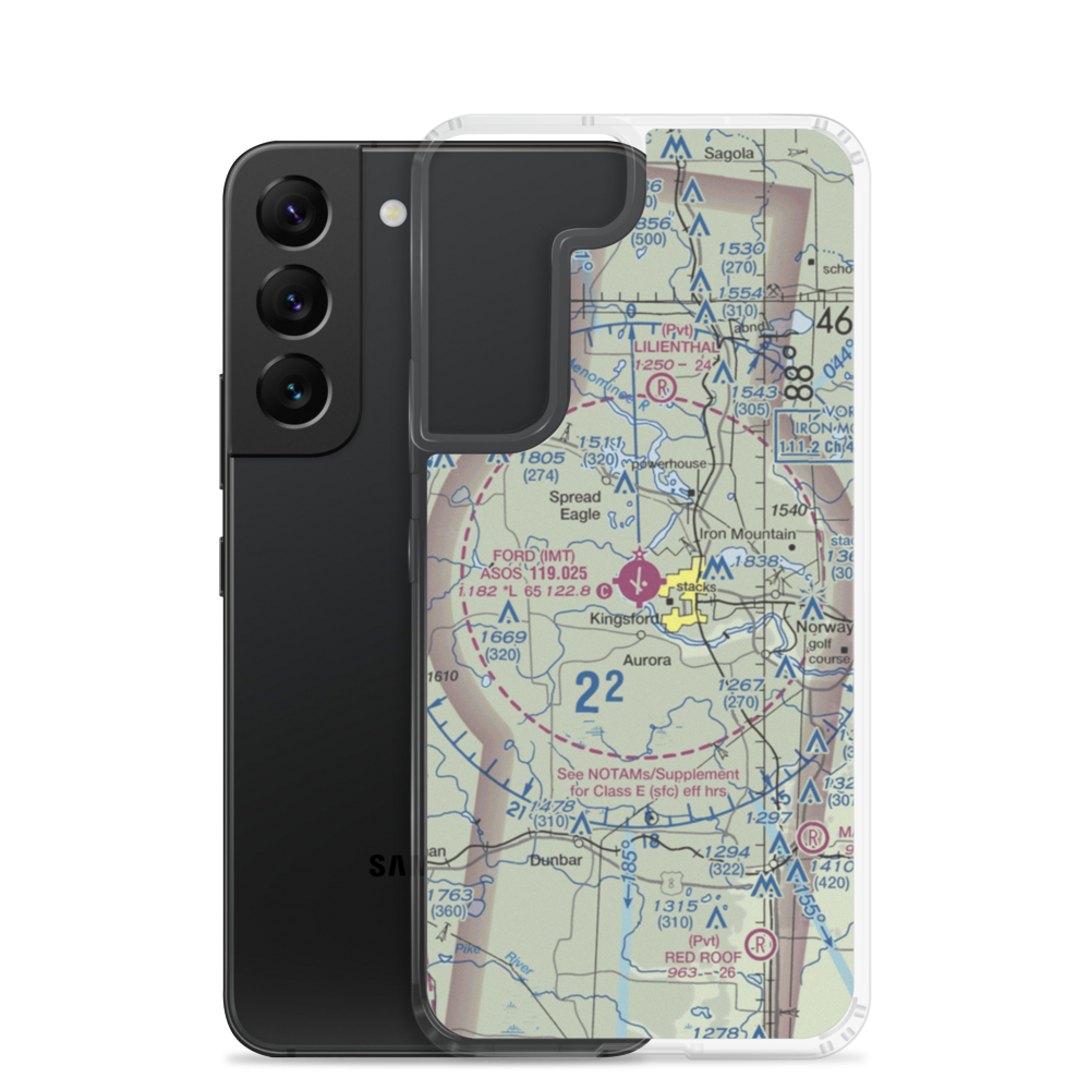 Ford Airport (IMT) VFR Sectional Samsung Case Samsung Galaxy S22 model shown