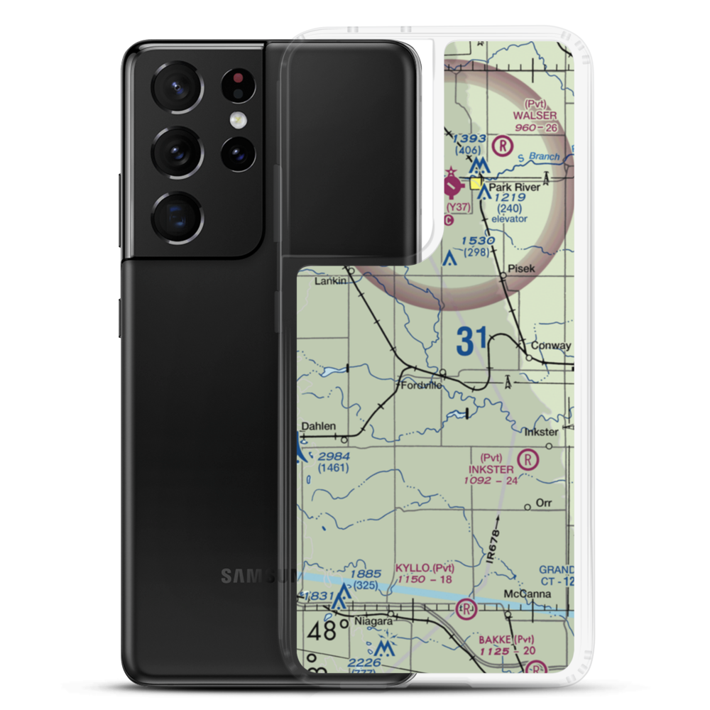 Fordville Airport (ND14) VFR Sectional Samsung Case Samsung Galaxy S21 Ultra model shown