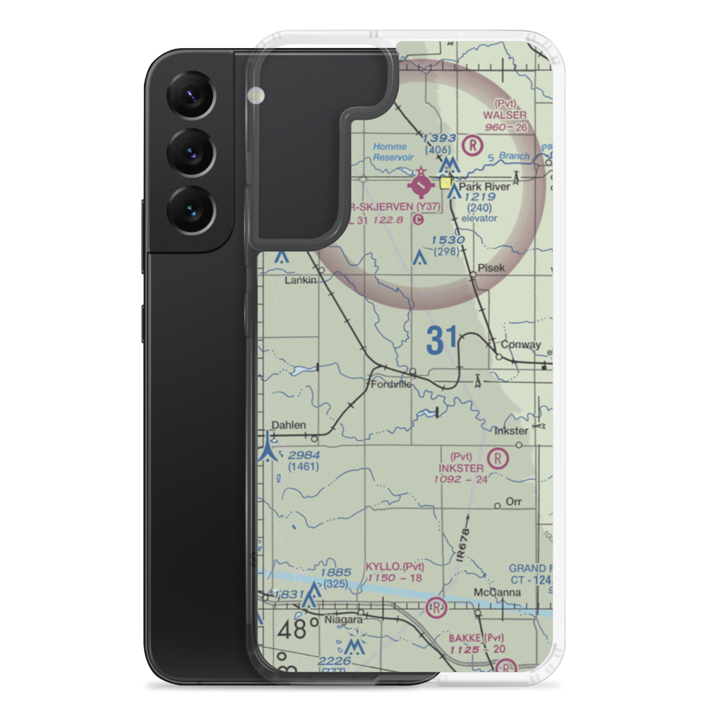 Fordville Airport (ND14) VFR Sectional Samsung Case Samsung Galaxy S22 Plus model shown
