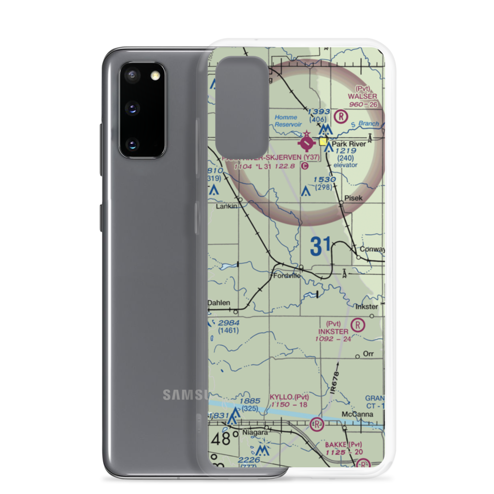 Fordville Airport (ND14) VFR Sectional Samsung Case Samsung Galaxy S20 model shown