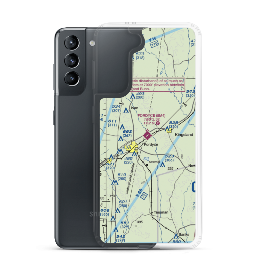 Fordyce Municipal Airport (5M4) VFR Sectional Samsung Case Samsung Galaxy S21 model shown