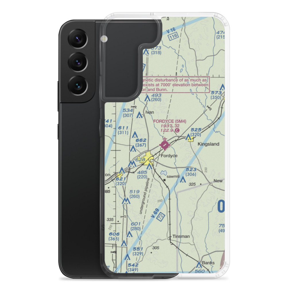 Fordyce Municipal Airport (5M4) VFR Sectional Samsung Case Samsung Galaxy S22 Plus model shown