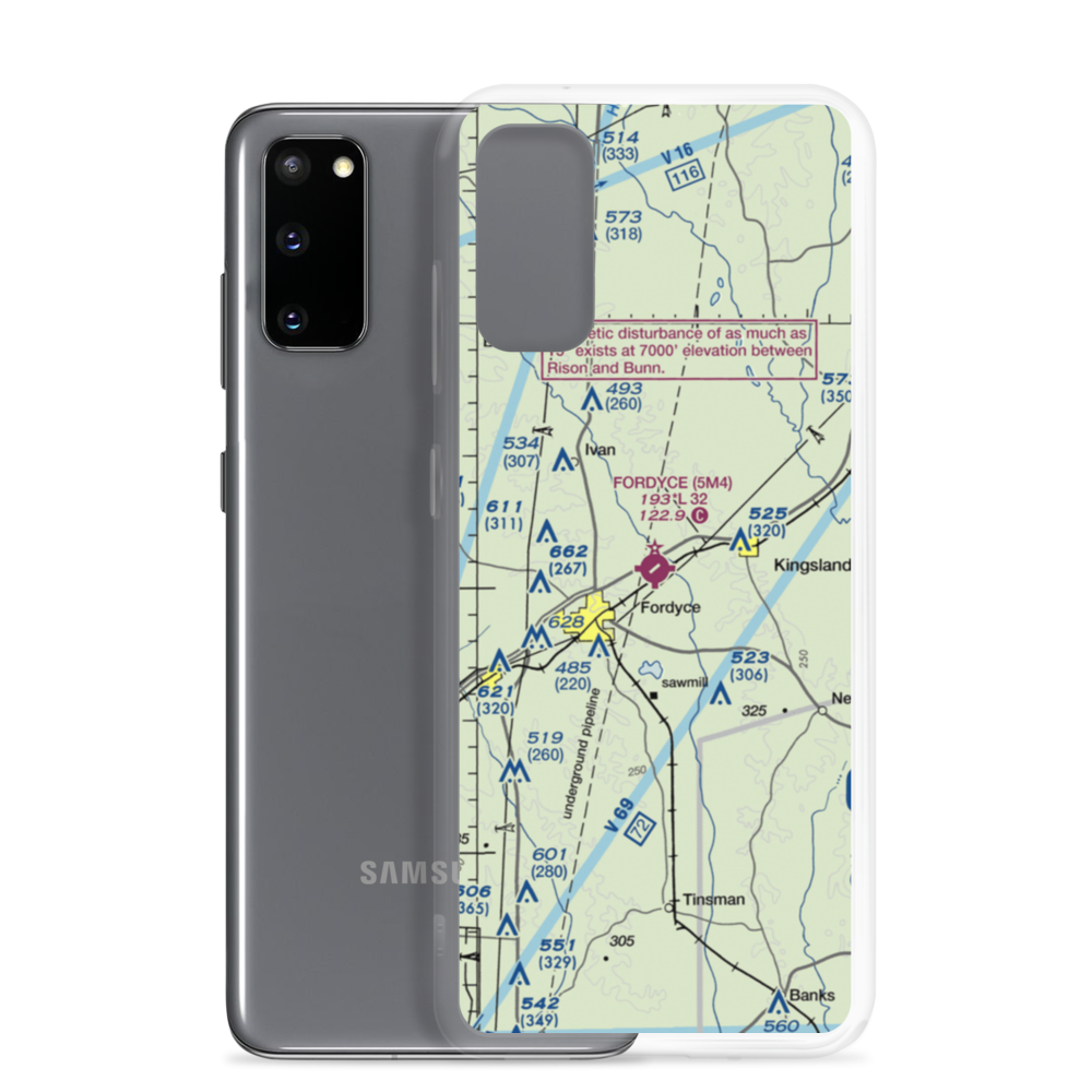 Fordyce Municipal Airport (5M4) VFR Sectional Samsung Case Samsung Galaxy S20 model shown