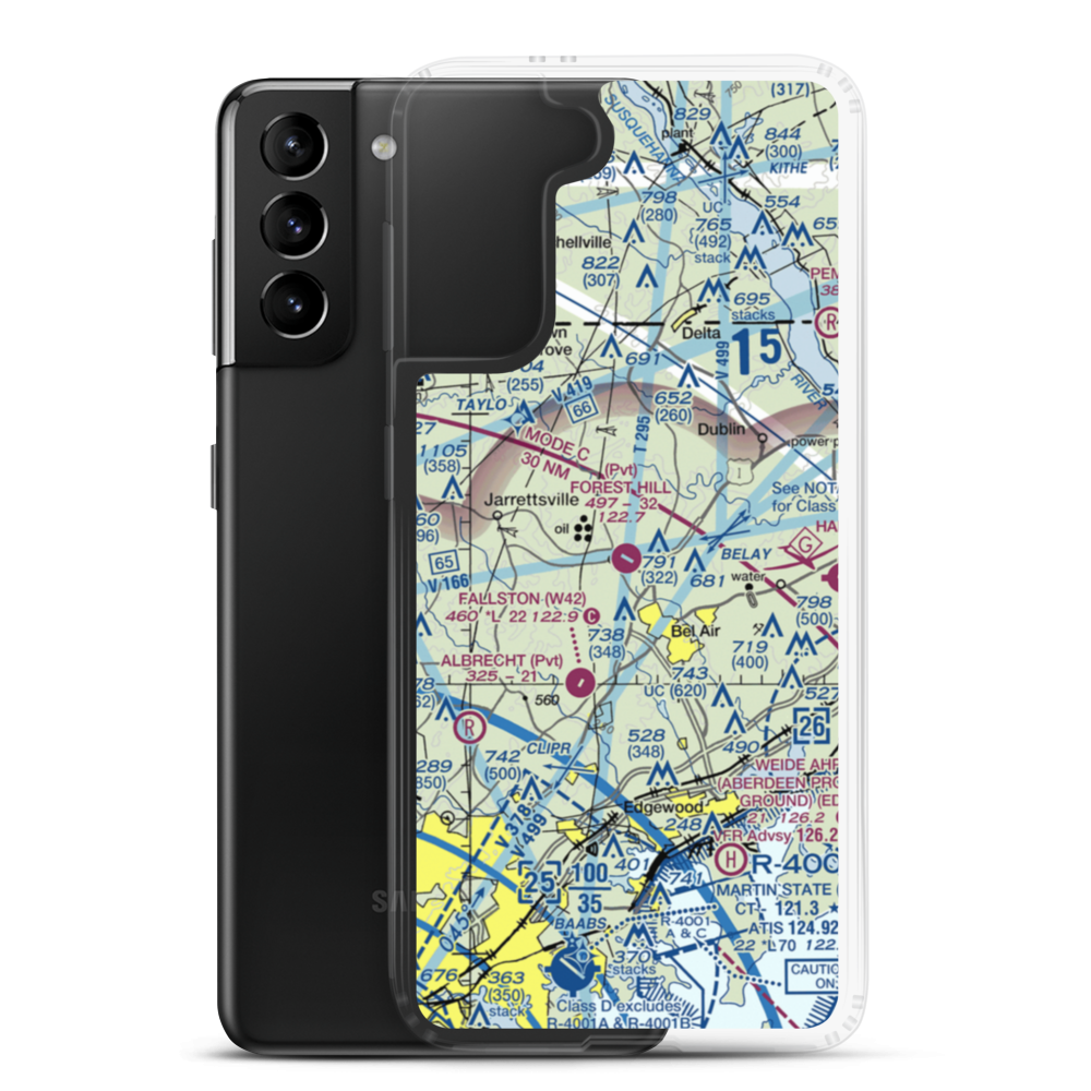 Forest Hill Airport (MD31) VFR Sectional Samsung Case Samsung Galaxy S21 Plus model shown
