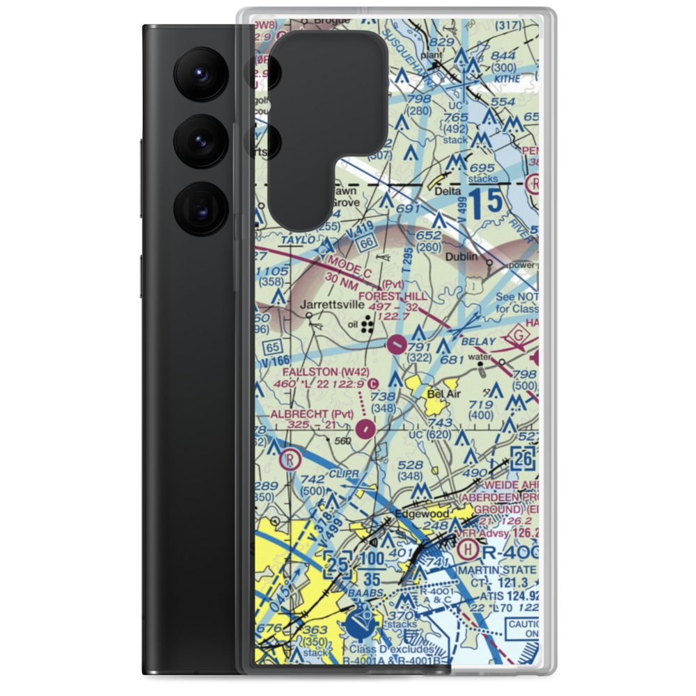 Forest Hill Airport (MD31) VFR Sectional Samsung Case Samsung Galaxy S22 Ultra model shown