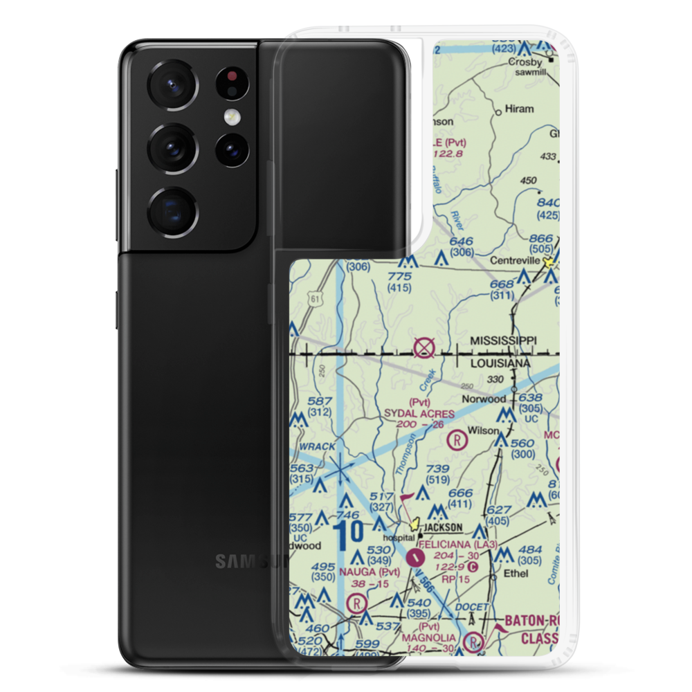 Forest Home Airport (MS23) VFR Sectional Samsung Case Samsung Galaxy S21 Ultra model shown