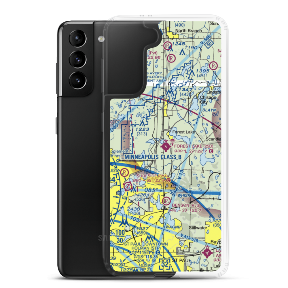 Forest Lake Airport (25D) VFR Sectional Samsung Case Samsung Galaxy S21 Plus model shown