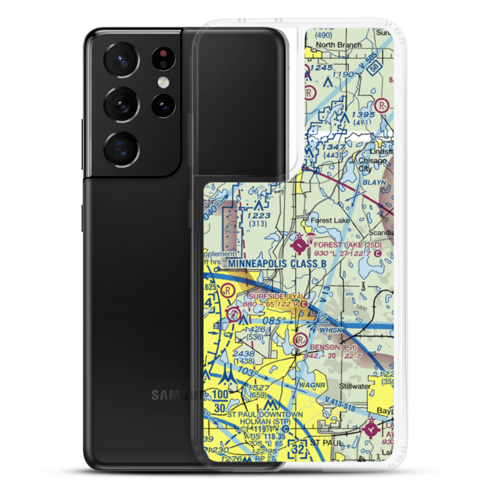 Forest Lake Airport (25D) VFR Sectional Samsung Case Samsung Galaxy S21 Ultra model shown