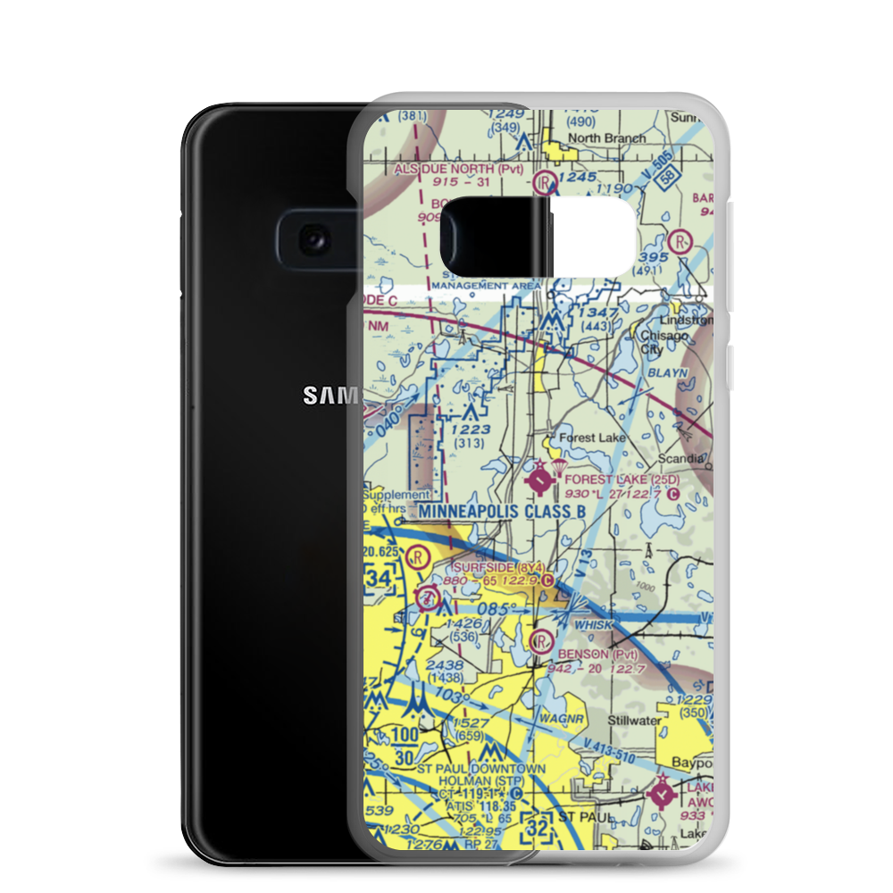 Forest Lake Airport (25D) VFR Sectional Samsung Case Samsung Galaxy S10e model shown