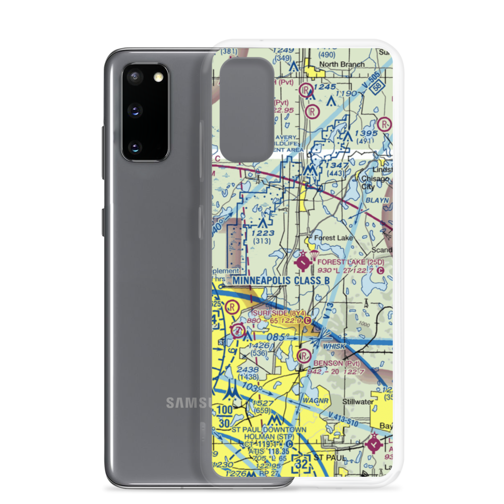 Forest Lake Airport (25D) VFR Sectional Samsung Case Samsung Galaxy S20 model shown