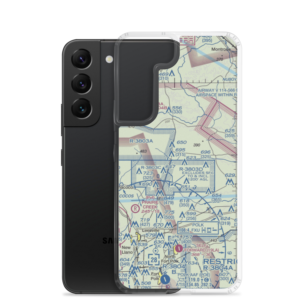 Forest service strip nr Kurthwood, LA (US-0287) VFR Sectional Samsung Case Samsung Galaxy S22 model shown
