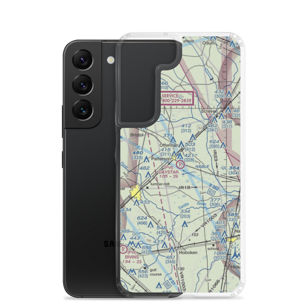 Forestry-Strip Airport (1GE6) VFR Sectional Samsung Case Samsung Galaxy S22 model shown